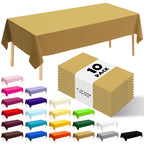 10 Pack Silver Grey Plastic Tablecloth 54x108 Inch Disposable Waterproof Rectangle Table Cover for Party Birthday Wedding Picnic Outdoor