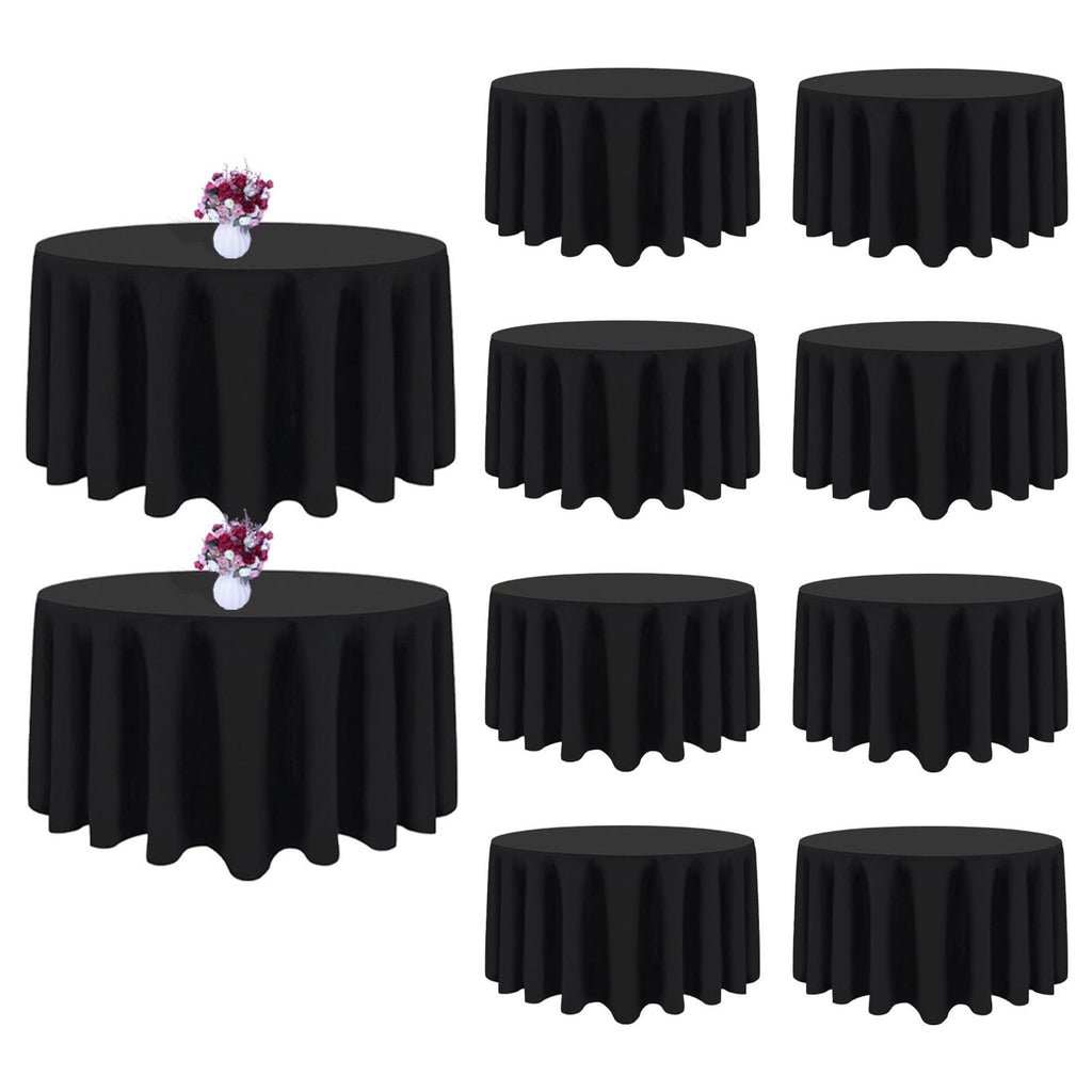 Black Tablecloths Rectangle 60 x 102 Inch, 12 Pack
