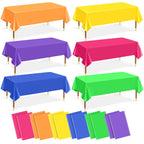 mwellewm 6Pc Plastic Table Cloth Disposable Tablecloth for Rectangle Tables