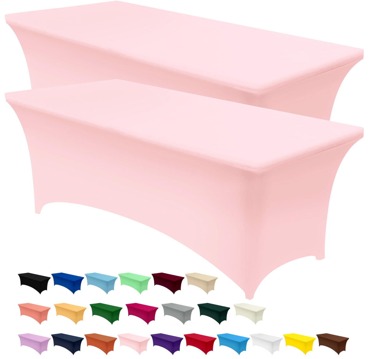 Utopia Kitchen Spandex Table Cloth 2 Pack [6FT, 72Lx30Wx30H Inch, Pink]