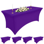 Smiry 2 Pack Spandex Table Cloth 6FT, Elastic Fitted Black Tablecloth