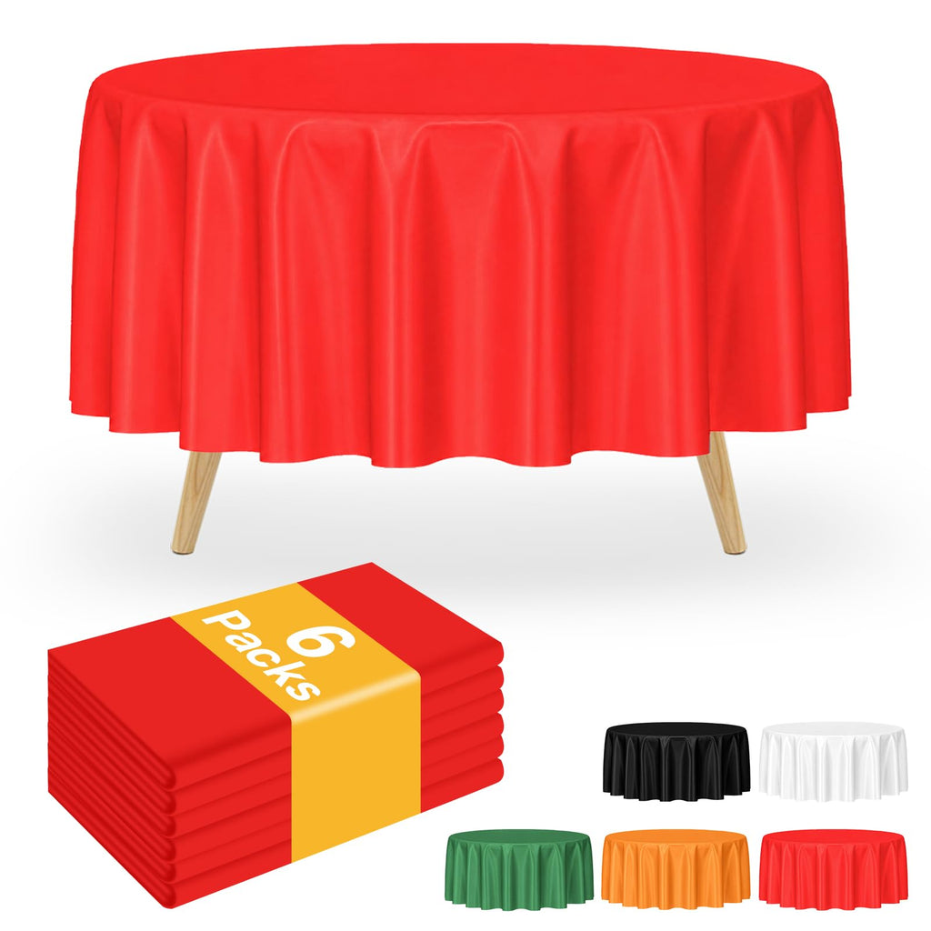 mwellewm 6Pc Plastic Table Cloth Disposable Tablecloth for Rectangle Tables