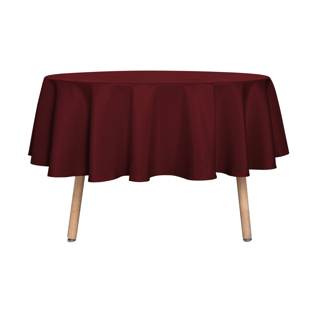 sancua 90 Inch Round Tablecloth Fit 30-72 Inch Tables, White 6 Pack Circle