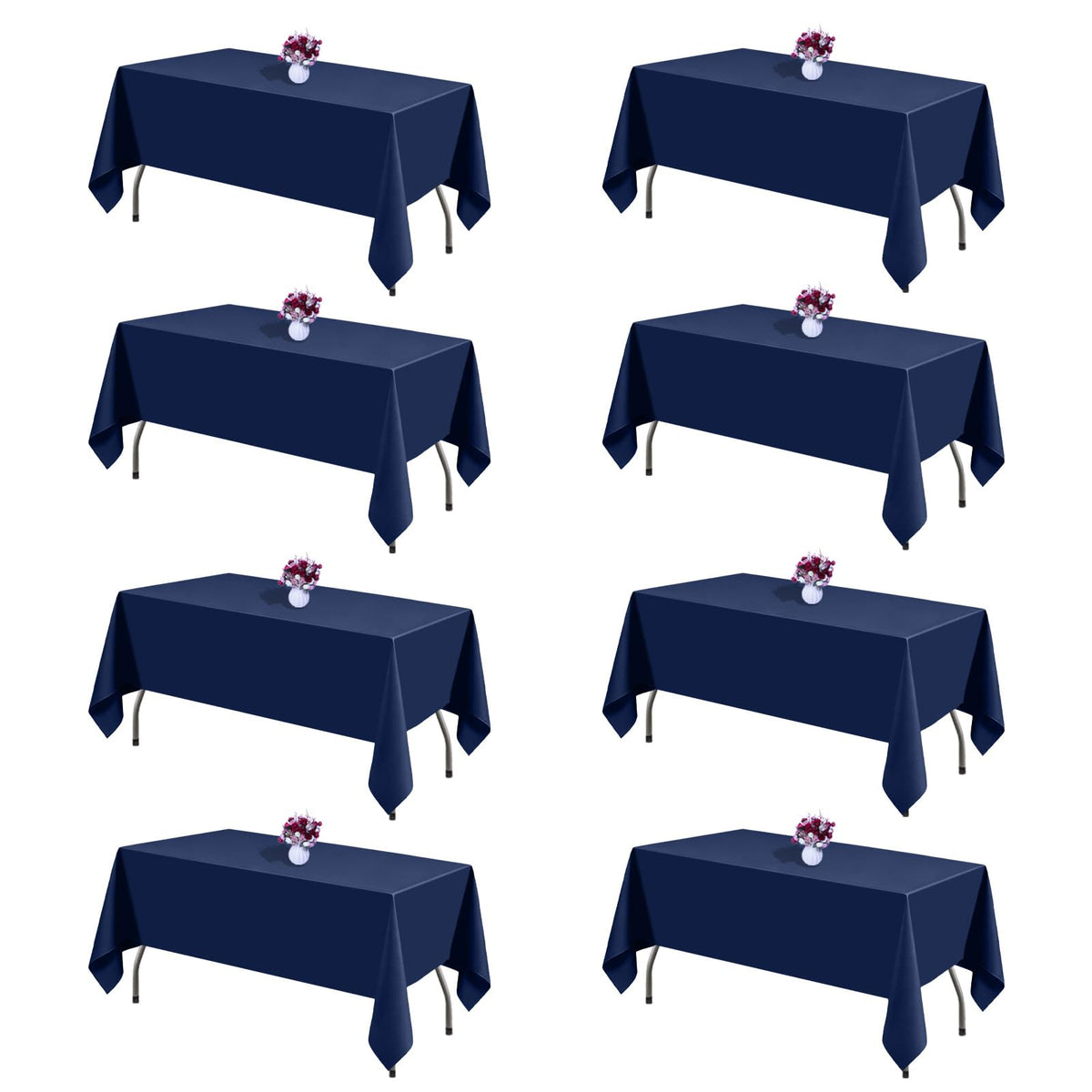Black Tablecloths Rectangle 60 x 102 Inch, 12 Pack
