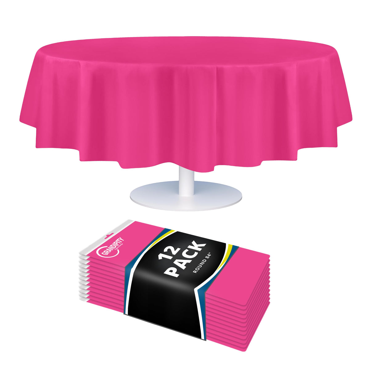 Grandipity Plastic Table Cloth Disposable 12 Pack 54” x 108” Rectangle