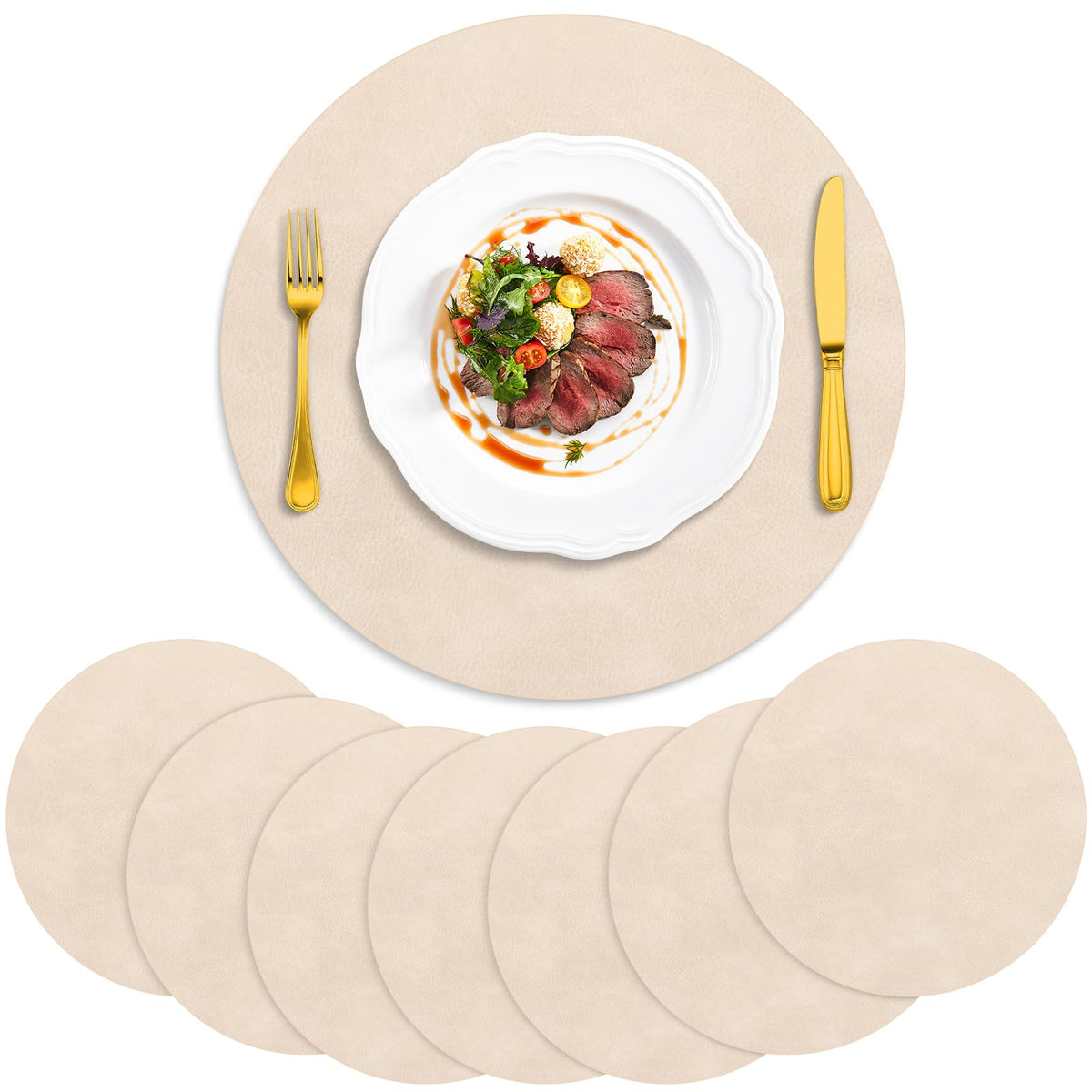 ADRIMER Placemats, Heat Resistant Oval Place Mats Set of 4 Easy to Clean