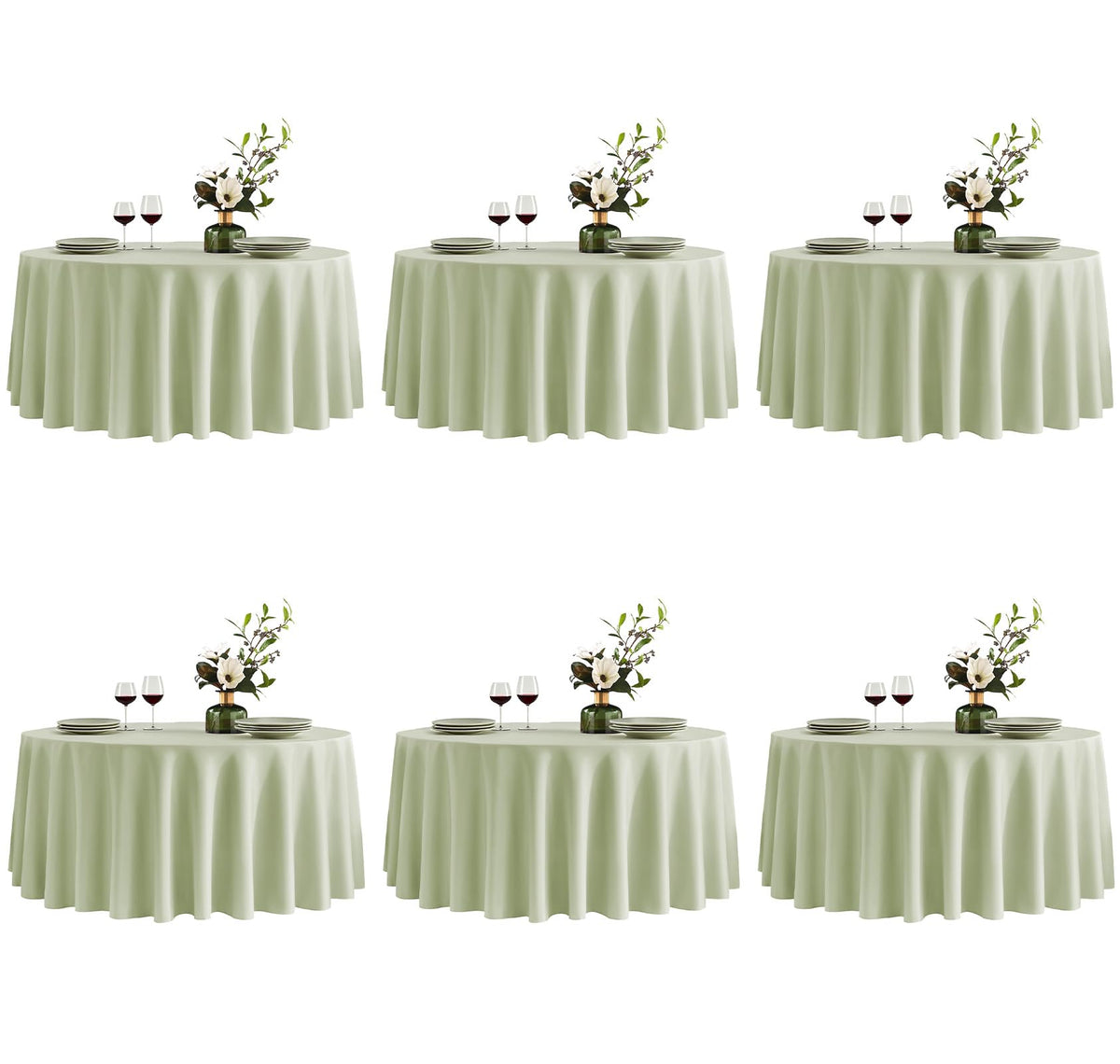 VidaFete Tablecloth 10 Pack 120inch Round Table Cloth Polyester, Navy Blue