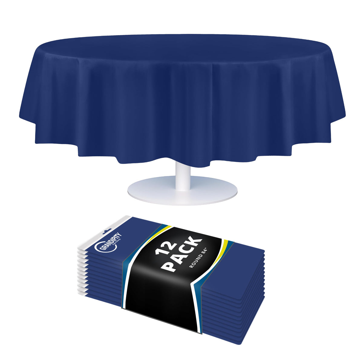 Grandipity Plastic Table Cloth Disposable 12 Pack 54” x 108” Rectangle