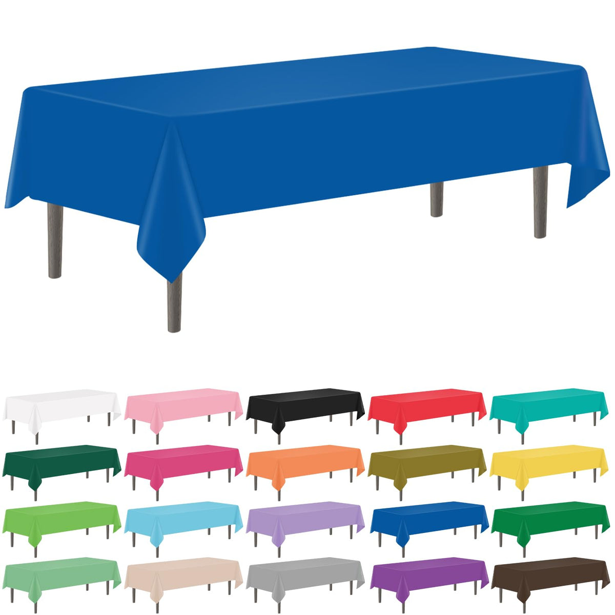 YSYJ 12 Pack Beige 54 x 108 Inch Disposable Plastic Tablecloths Rectangular Table Cloth Plastic Table Cover for Parties