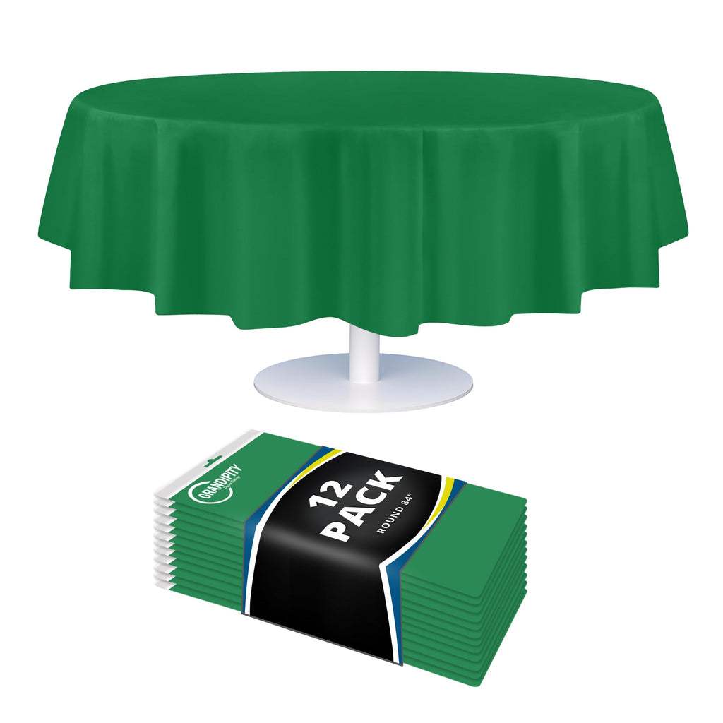 Grandipity Plastic Table Cloth Disposable 12 Pack 54” x 108” Rectangle