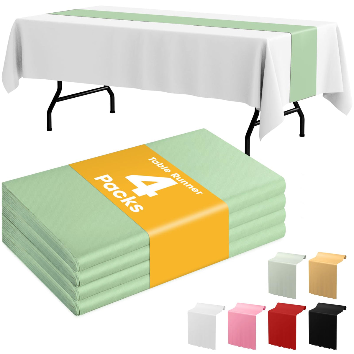 Niuara Ivory Plastic Table Cloth Disposable, 4 Pack, 54 x 108 in