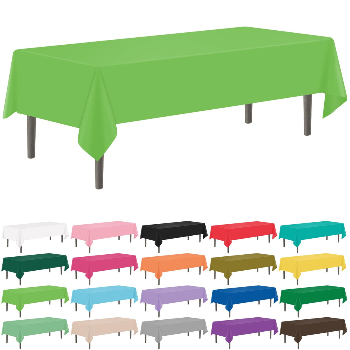 YSYJ 12 Pack Beige 54 x 108 Inch Disposable Plastic Tablecloths Rectangular Table Cloth Plastic Table Cover for Parties