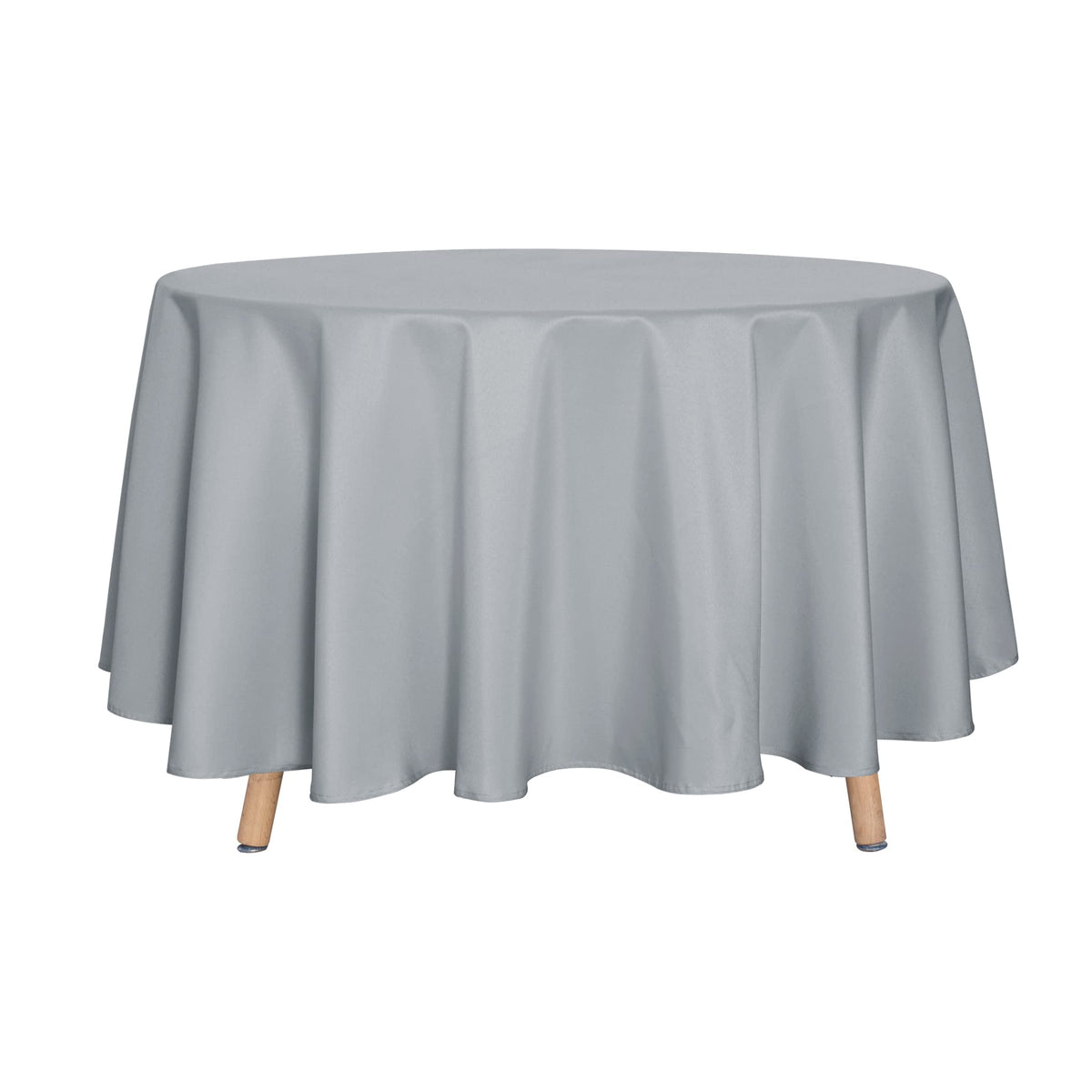 sancua 90 Inch Round Tablecloth Fit 30-72 Inch Tables, White 6 Pack Circle