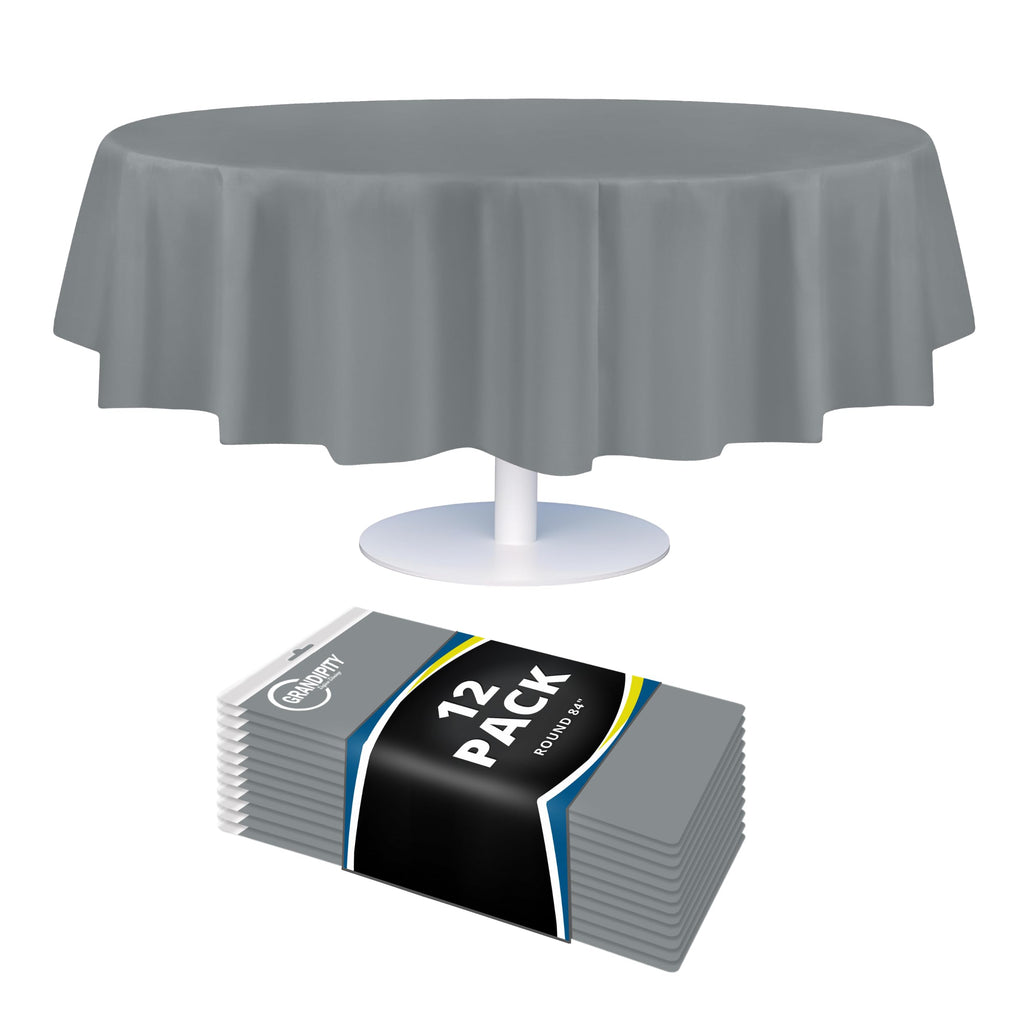 Grandipity Plastic Table Cloth Disposable 12 Pack 54” x 108” Rectangle