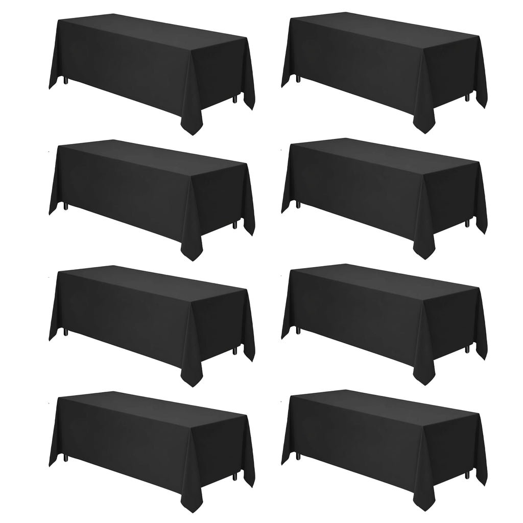 Black Tablecloths Rectangle 60 x 102 Inch, 12 Pack