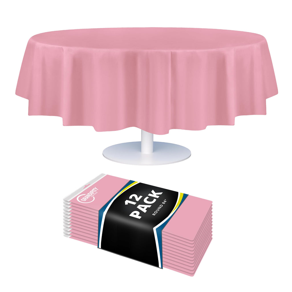 Grandipity Plastic Table Cloth Disposable 12 Pack 54” x 108” Rectangle