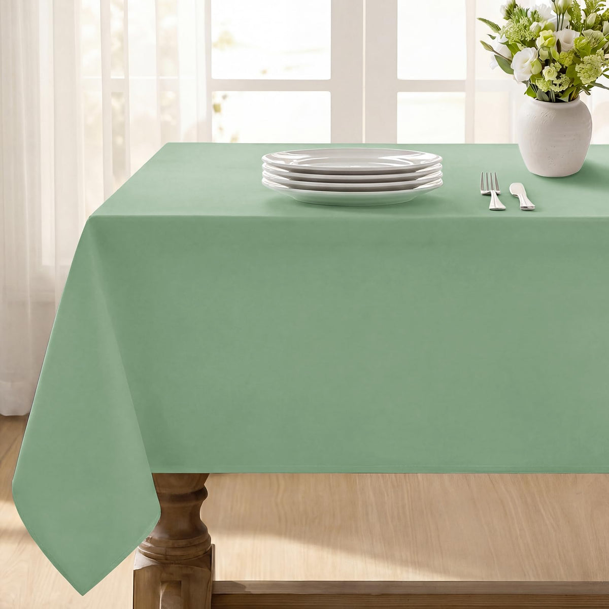 Softalker Rectangle Tablecloth, Waterproof Table Cloths Wrinkle Free Fabric Washable Polyester Table Cover for Dining Tables Party Outdoor Camping Parties Buffet - 60 x 84 inch, Navy Blue