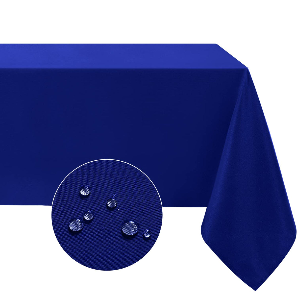 Softalker Rectangle Tablecloth, Waterproof Table Cloths Wrinkle Free Fabric Washable Polyester Table Cover for Dining Tables Party Outdoor Camping Parties Buffet - 60 x 84 inch, Navy Blue