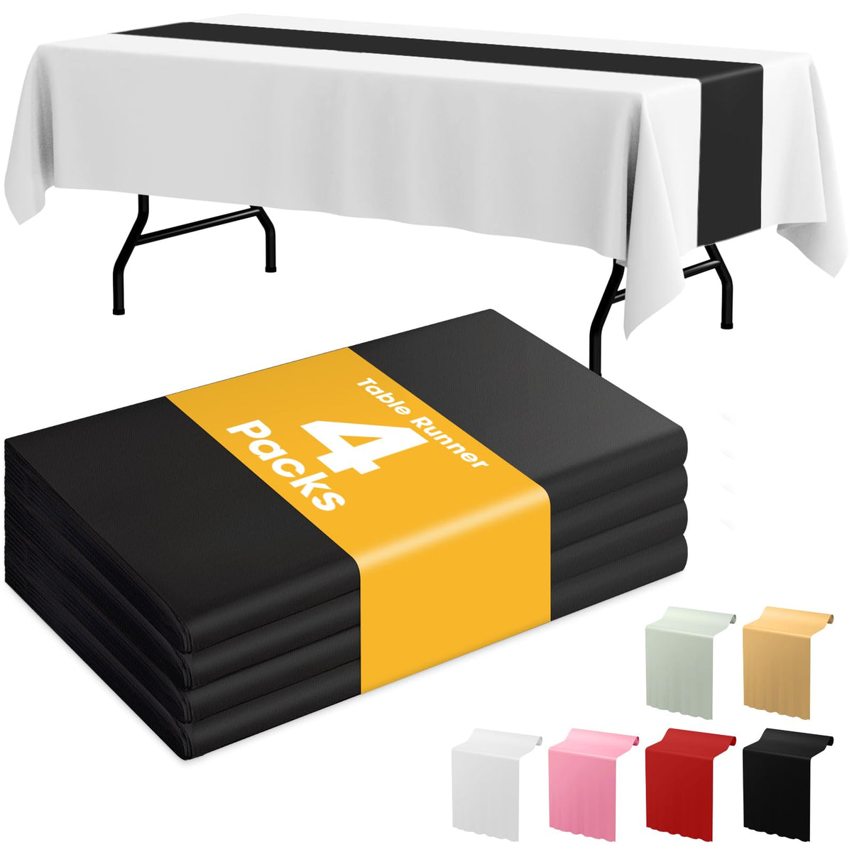 Niuara Ivory Plastic Table Cloth Disposable, 4 Pack, 54 x 108 in
