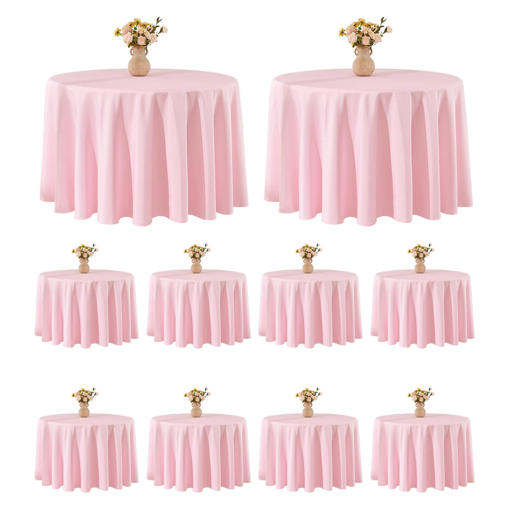 VidaFete Tablecloth 10 Pack 120inch Round Table Cloth Polyester, Navy Blue