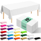 10 Pack Silver Grey Plastic Tablecloth 54x108 Inch Disposable Waterproof Rectangle Table Cover for Party Birthday Wedding Picnic Outdoor