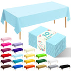 10 Pack Silver Grey Plastic Tablecloth 54x108 Inch Disposable Waterproof Rectangle Table Cover for Party Birthday Wedding Picnic Outdoor