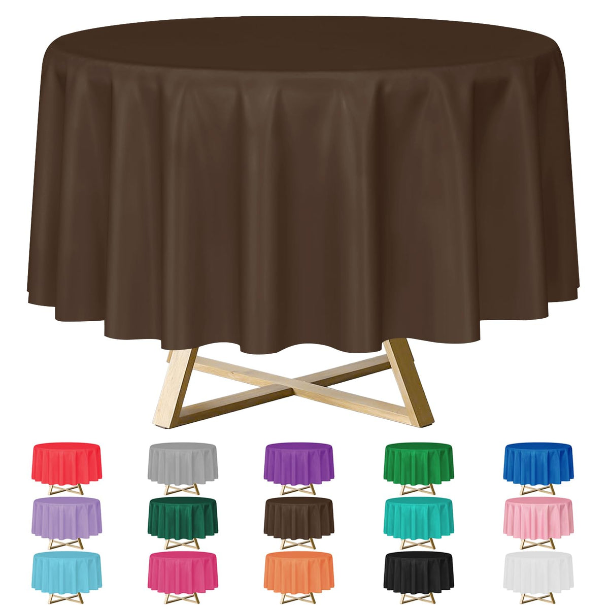 YSYJ 12 Pack Beige 54 x 108 Inch Disposable Plastic Tablecloths Rectangular Table Cloth Plastic Table Cover for Parties