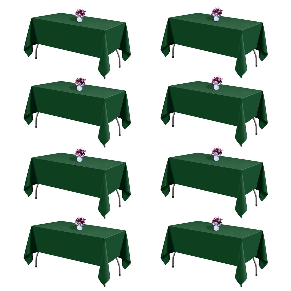 Black Tablecloths Rectangle 60 x 102 Inch, 12 Pack