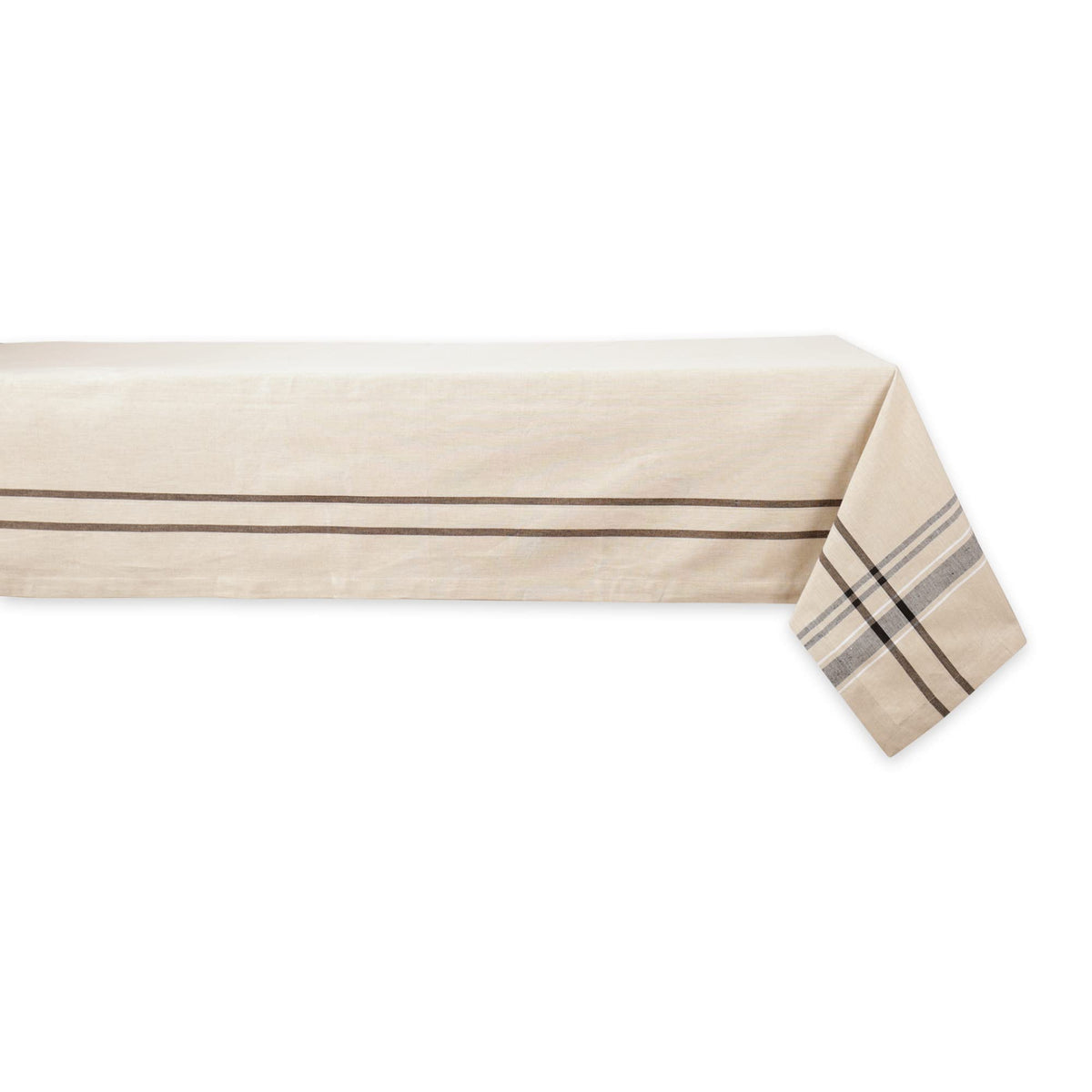 DII French Stripe Tabletop Collection Farmhouse Style Dining Table Linen Tablecloth, 60x84, Blue Chambray