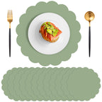 60 Pcs Light Pink Paper Placemats, 13.5 Inch Disposable Scalloped Placemat