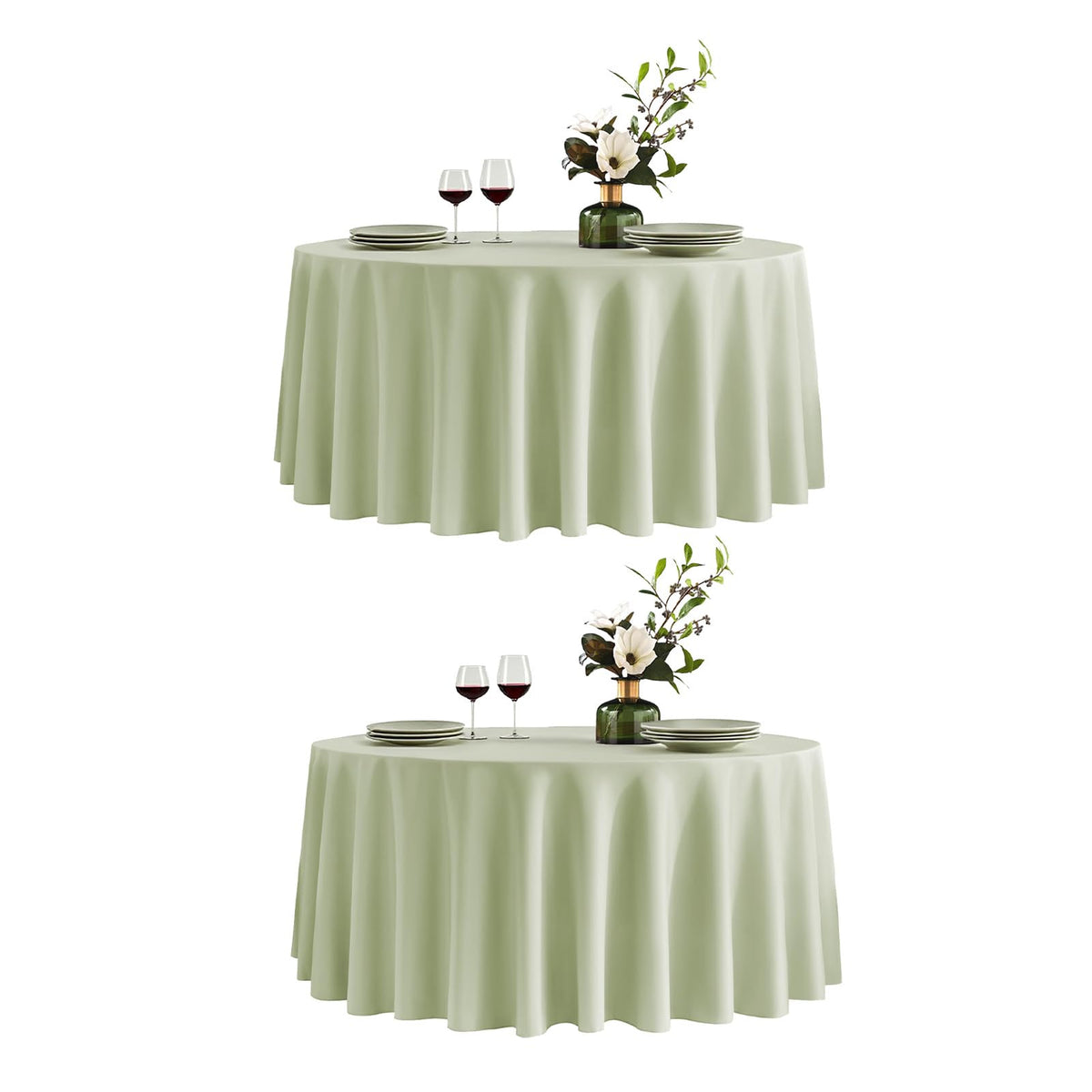 VidaFete Tablecloth 10 Pack 120inch Round Table Cloth Polyester, Navy Blue