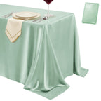4 Pack Ivory Satin Tablecloth 58 x 102 Inch Overlay Seamless Design