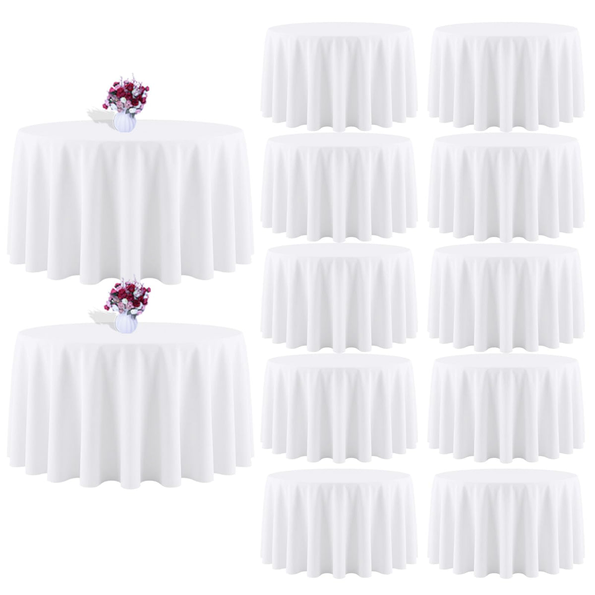 Black Tablecloths Rectangle 60 x 102 Inch, 12 Pack