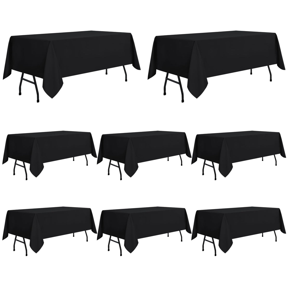 sancua White Table Cloths Rectangular, 8 Pack 90x132 Inch Tablecloths