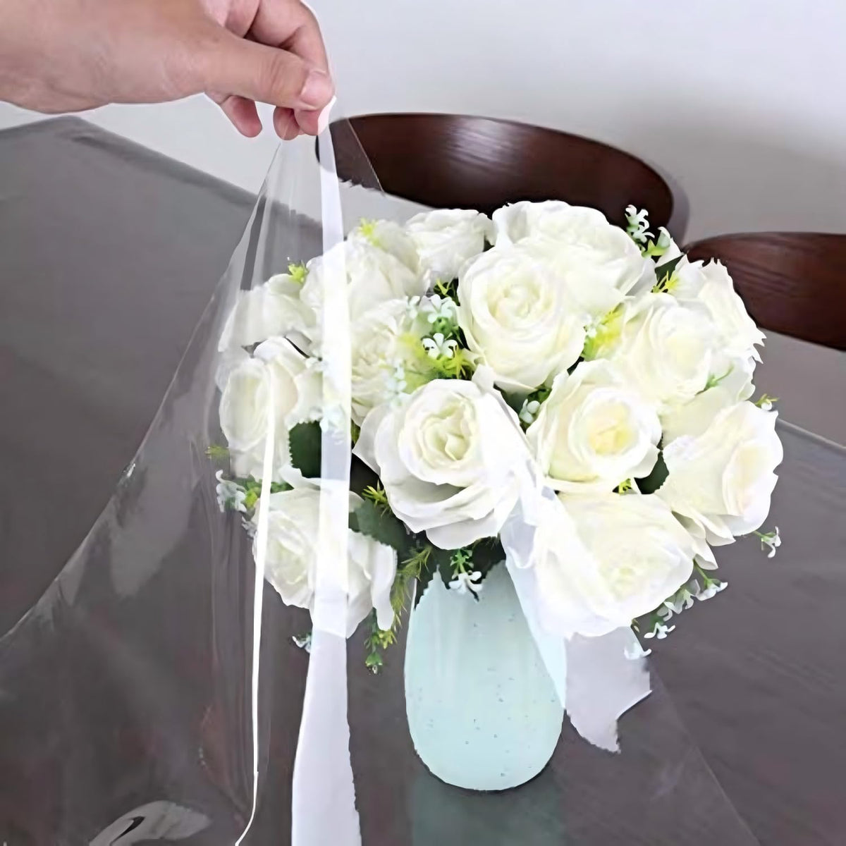 sancua Clear Plastic Table Cover Protector Waterproof Tablecloth 60x84 Inch