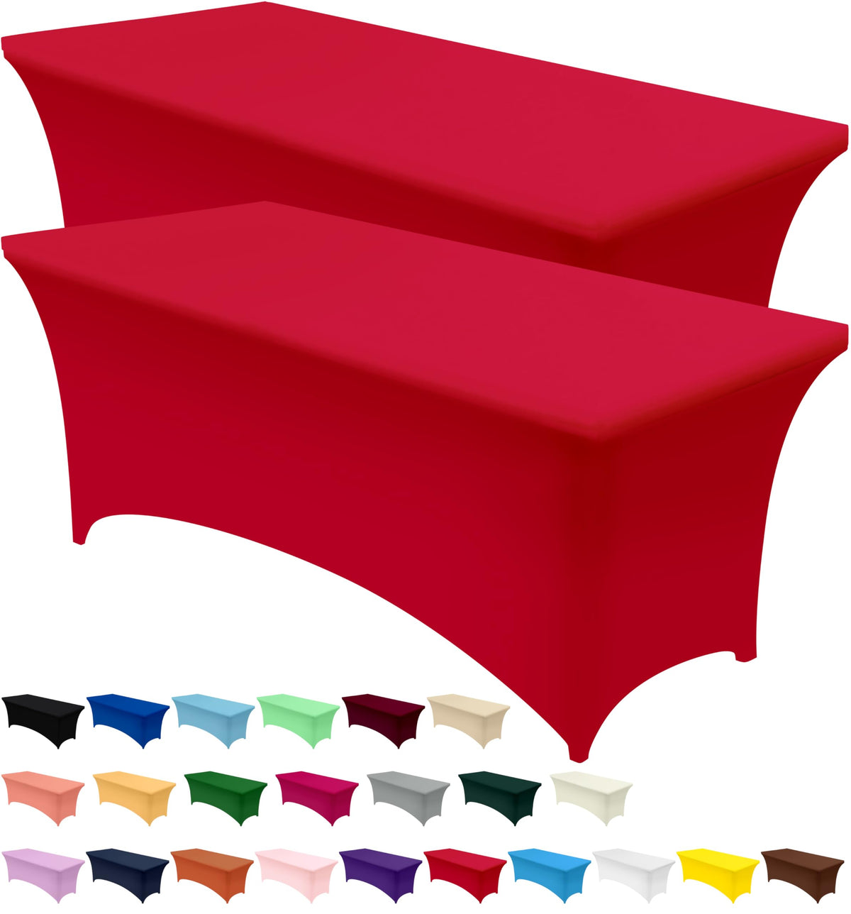Utopia Kitchen Spandex Table Cloth 2 Pack [6FT, 72Lx30Wx30H Inch, Pink]