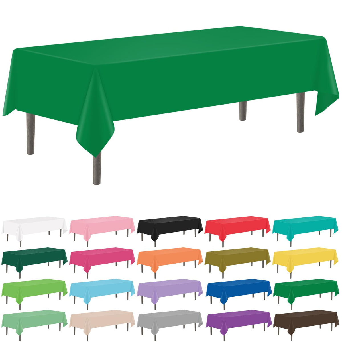 YSYJ 12 Pack Beige 54 x 108 Inch Disposable Plastic Tablecloths Rectangular Table Cloth Plastic Table Cover for Parties