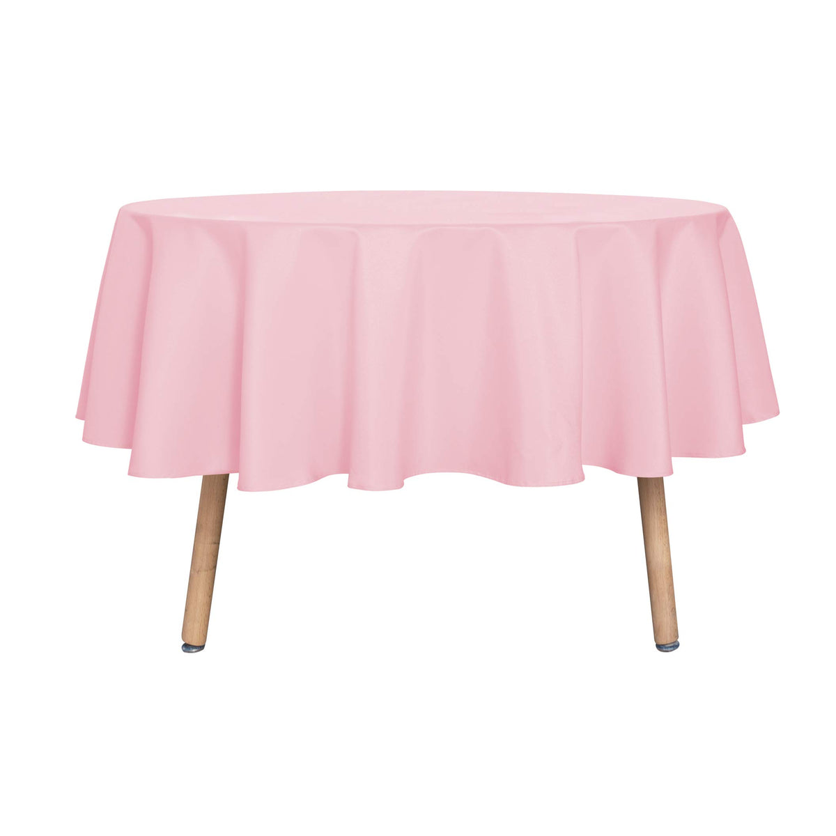 sancua 90 Inch Round Tablecloth Fit 30-72 Inch Tables, White 6 Pack Circle