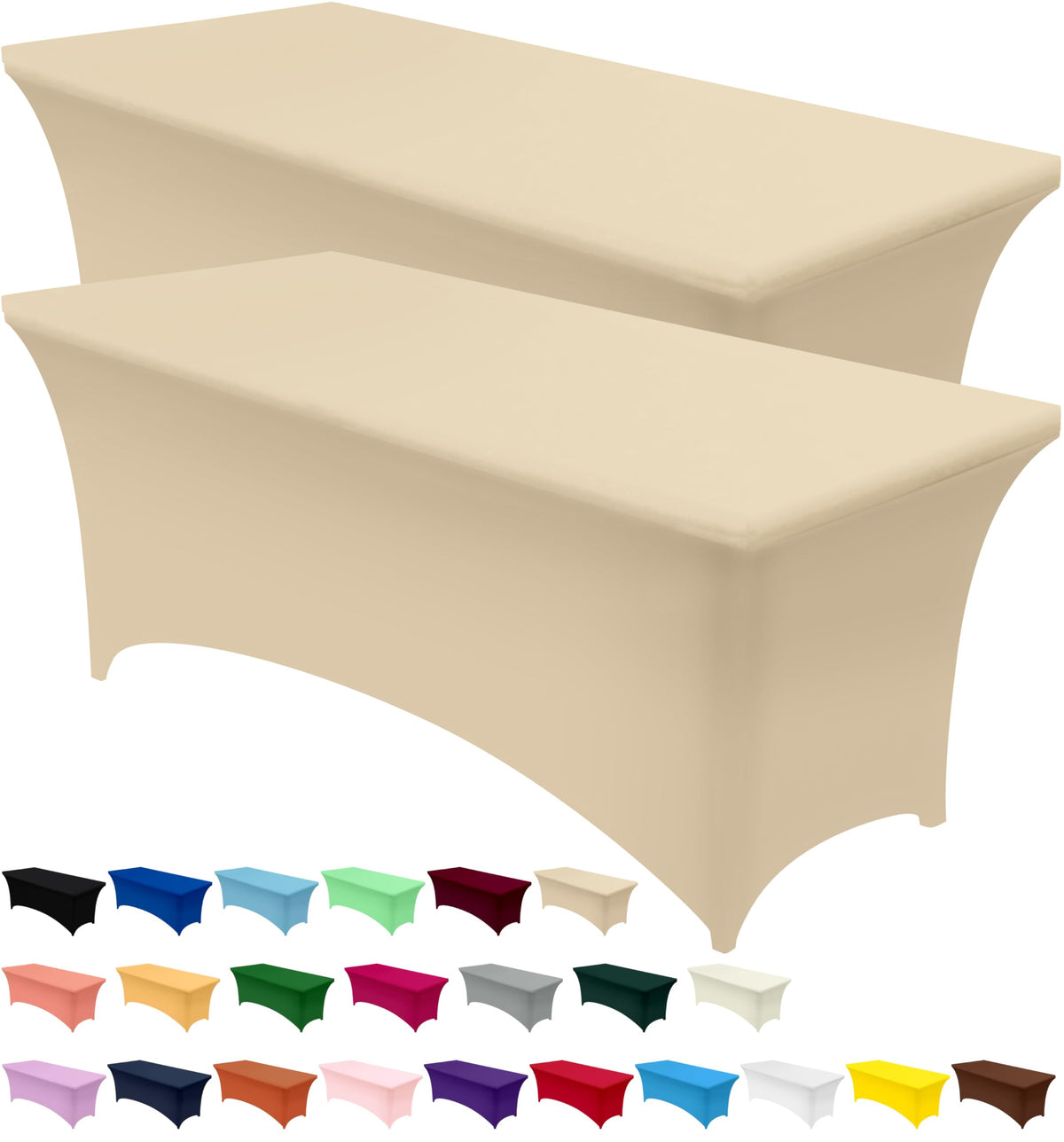 Utopia Kitchen Spandex Table Cloth 2 Pack [6FT, 72Lx30Wx30H Inch, Pink]