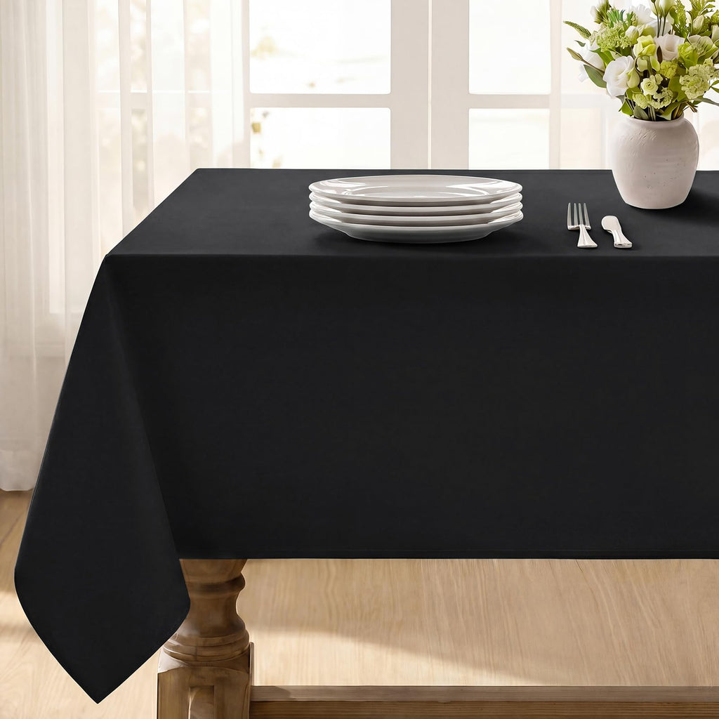 Softalker Rectangle Tablecloth, Waterproof Table Cloths Wrinkle Free Fabric Washable Polyester Table Cover for Dining Tables Party Outdoor Camping Parties Buffet - 60 x 84 inch, Navy Blue