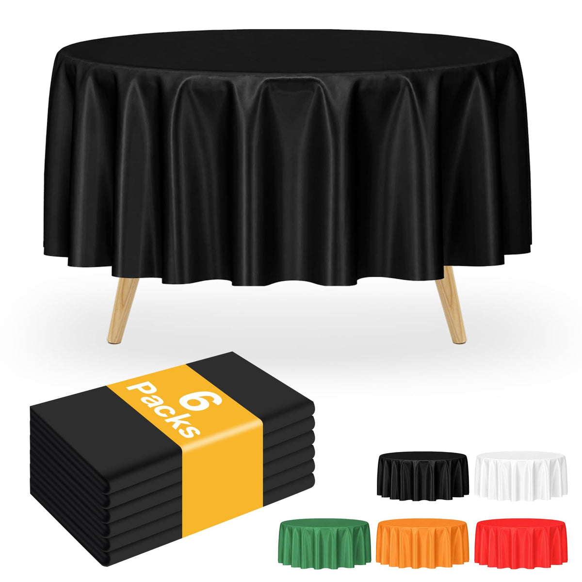 mwellewm 6Pc Plastic Table Cloth Disposable Tablecloth for Rectangle Tables