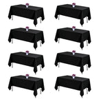 Black Tablecloths Rectangle 60 x 102 Inch, 12 Pack
