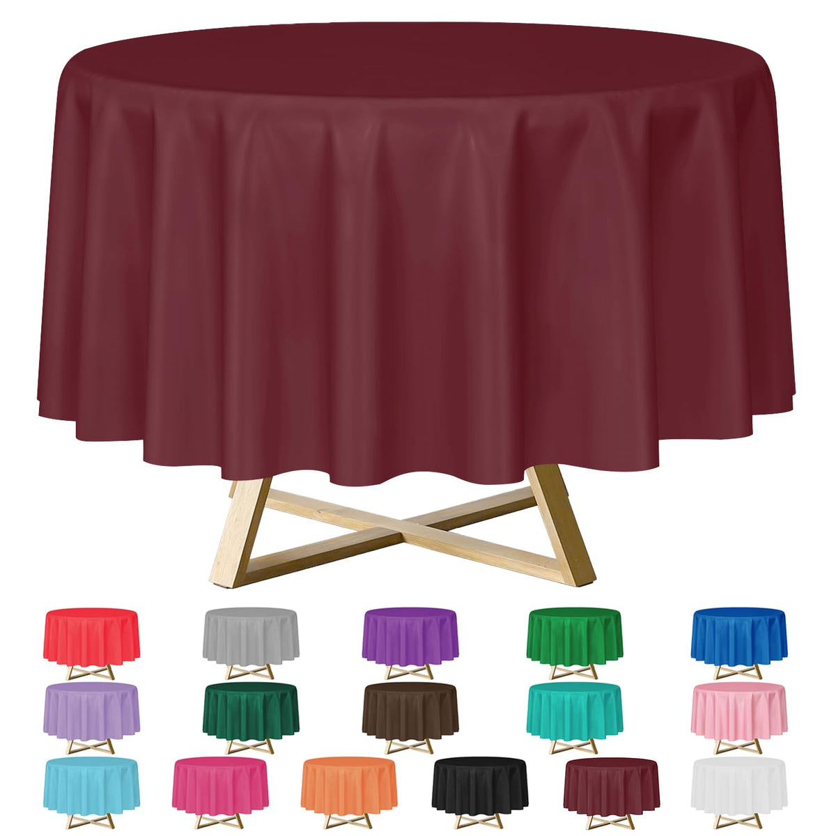 YSYJ 12 Pack Beige 54 x 108 Inch Disposable Plastic Tablecloths Rectangular Table Cloth Plastic Table Cover for Parties