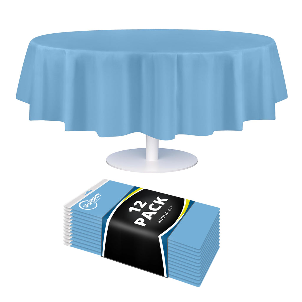 Grandipity Plastic Table Cloth Disposable 12 Pack 54” x 108” Rectangle