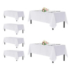 sancua White Table Cloths Rectangular, 8 Pack 90x132 Inch Tablecloths