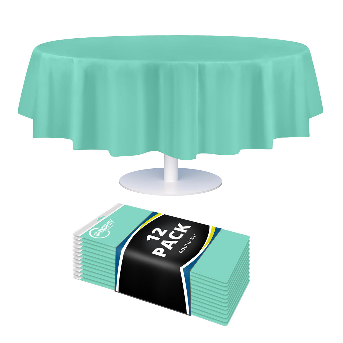 Grandipity Plastic Table Cloth Disposable 12 Pack 54” x 108” Rectangle