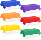 mwellewm 6Pc Plastic Table Cloth Disposable Tablecloth for Rectangle Tables