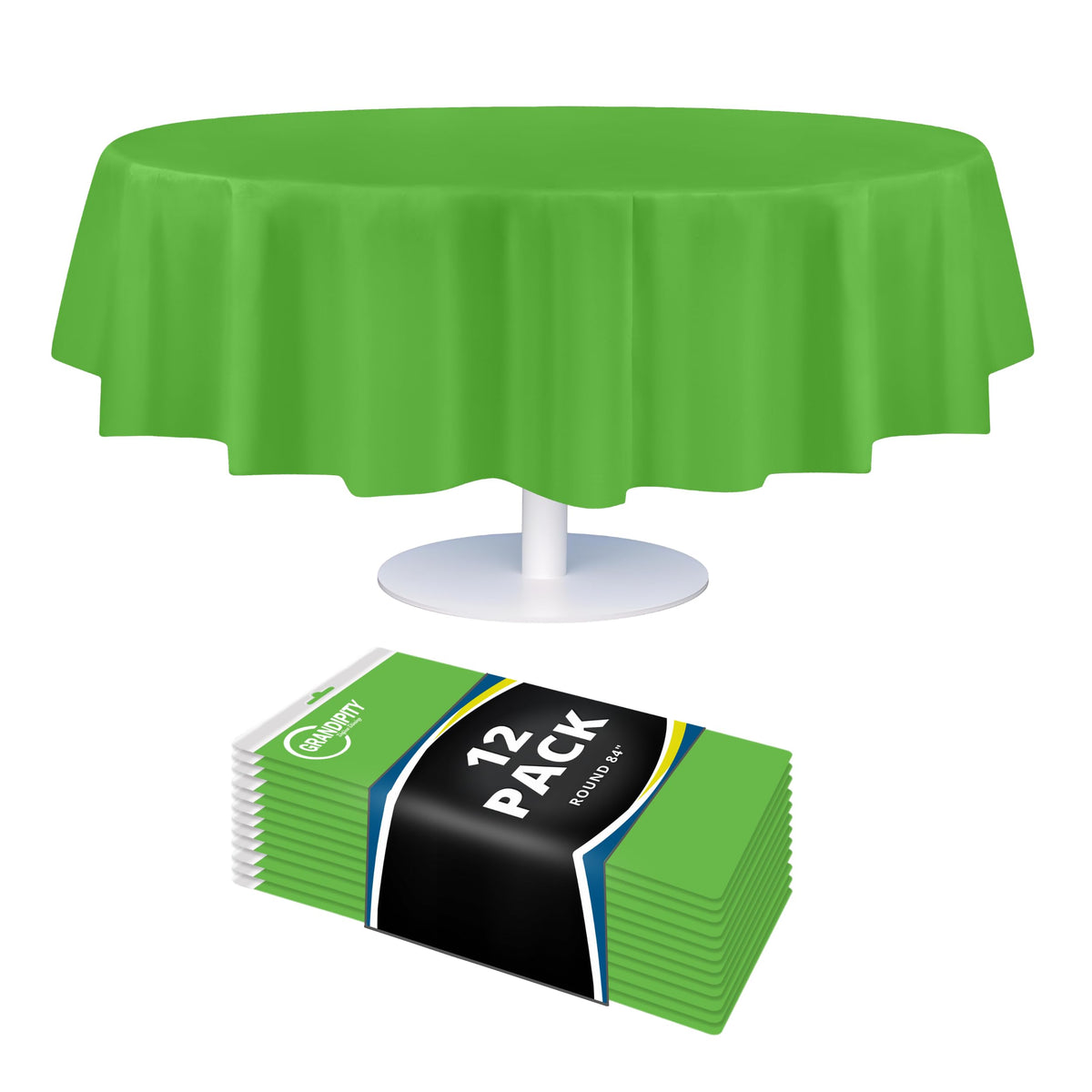 Grandipity Plastic Table Cloth Disposable 12 Pack 54” x 108” Rectangle
