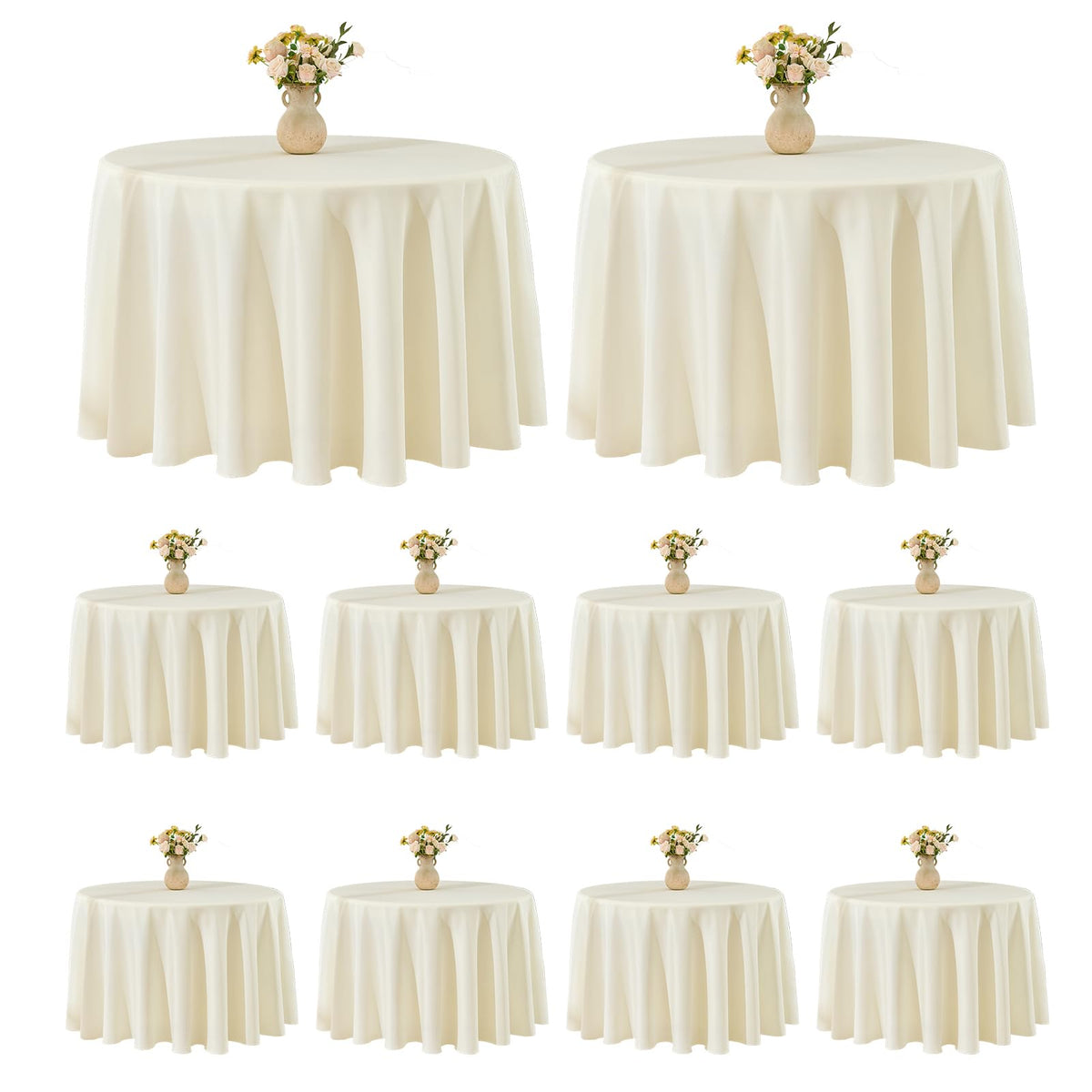 VidaFete Tablecloth 10 Pack 120inch Round Table Cloth Polyester, Navy Blue