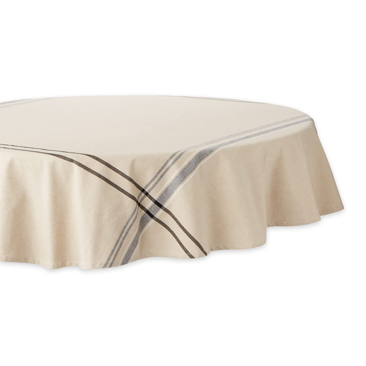 DII French Stripe Tabletop Collection Farmhouse Style Dining Table Linen Tablecloth, 60x84, Blue Chambray